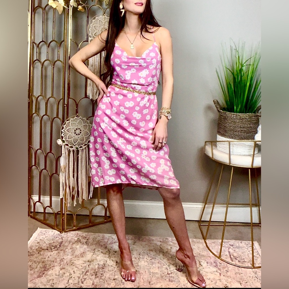 Pink Floral Slip Dress - Sugarlips